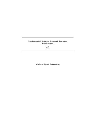 Rockmore D.N., Healy D.M. (eds.) Modern Signal Processing