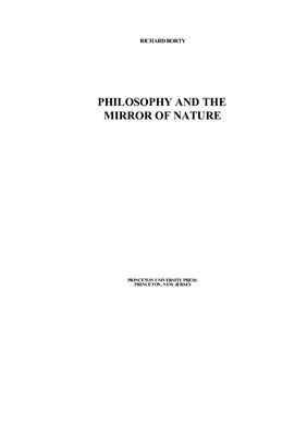 Рорти P. Философия и зеркало природы