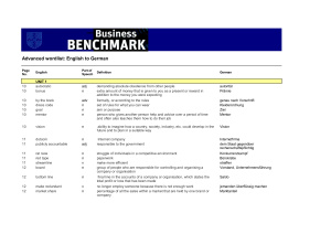 Business Benchmark. Advanced wordlist: English to German