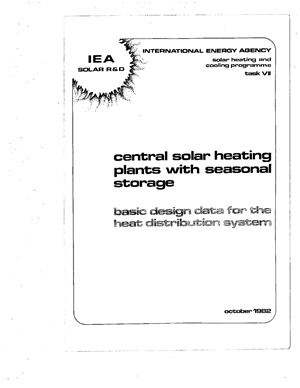 Bruce T., Lindeberg L. Roslund S. Central solar heating plant with seasonal storage - Basic design data for the heat distribution system (Централизованные солнечные системы теплоснабжения с сезонным аккумулятором - Основные данные для проектирования