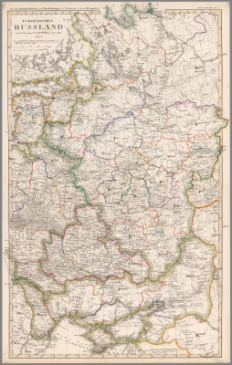 Карта Европейской России 1825 года из Stielers Handatlas