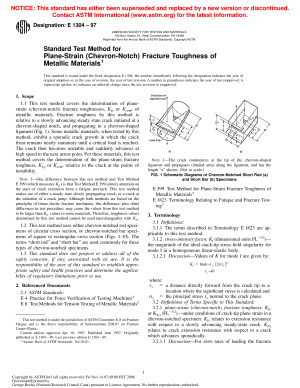 Standard Test Method for Plane-Strain (Chevron-Notch) Fracture Toughness of Metallic Materials1