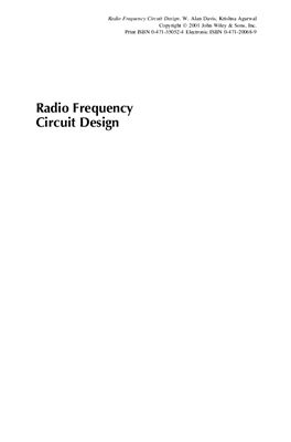 Davis W.A., Agarwal K. Radio Frequency Circuit Design