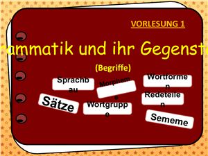 Grammatik und ihr Gegenstand (Грамматика и ее компоненты)