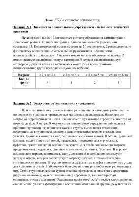 Отчет по Педагогической практике (ознакомительной) в ГУО Ясли-сад № 32 г. Могилева