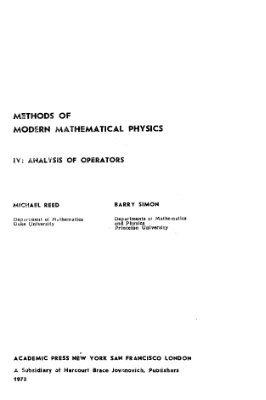 Рид М., Саймон Б. Методы современной математической физики: Том 4. Анализ операторов