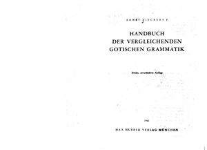 Kieckers E. Handbuch der vergleichenden gotischen Grammatik