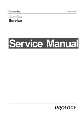 Prology MCE-550R. Service manual