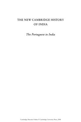Pearson M.N. The New Cambridge History of India, Volume 1, Part 1: The Portuguese in India
