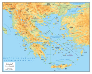 Греция. Физическая карта