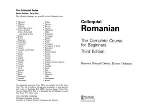 Ramona G?ncz?l-Davies, Dennis Deletant. Colloquial Romanian: The Complete Course for Beginners