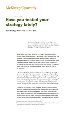 McKinsey. Have you tested your strategy lately. January 2011