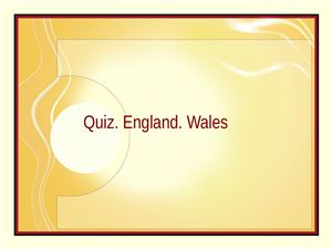 Quiz about England and Wales