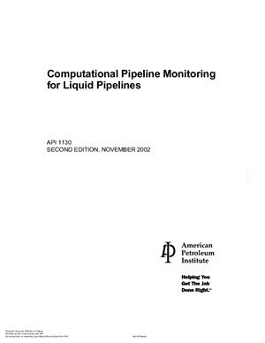 API 1130-2002 Computational Pipeline Monitoring for Liquid Pipelines