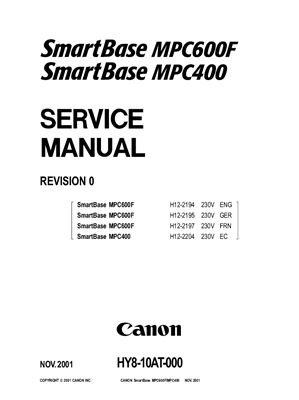 Canon SmartBase MPC600F/MPC400. Service Manual