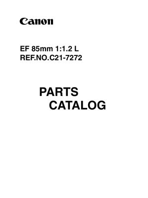 Объективы Canon EF 85mm 1: 1.2 L Каталог Деталей (C21-7272)