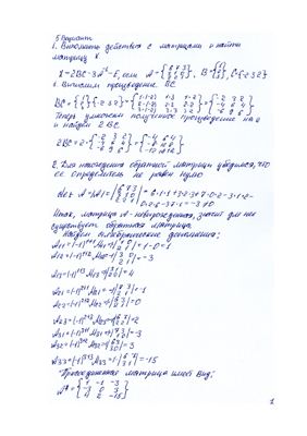Решение задач по линейной алгебре и основам математического анализа