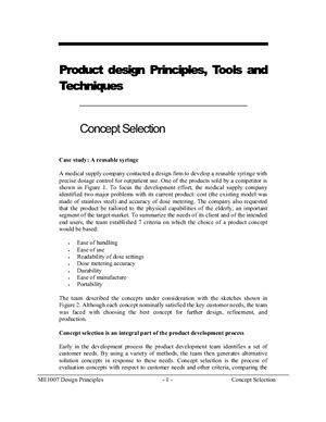 Product design Principles, Tools and Techniques