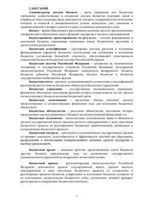 Основные термины Бюджетного кодекса РФ