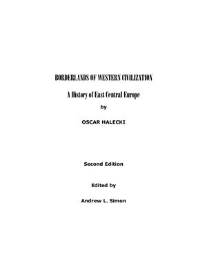 Halecki O. Borderlands of Western civilization: A History of East-Central Europe