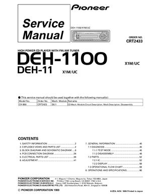 Автомагнитола PIONEER DEH-1100 DEH-11