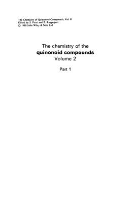 Patai S., Rappoport Z. (eds.) The chemistry of the quinonoid compounds. V.2. Part 1 [The chemistry of functional groups]