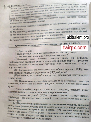Полный реальный вариант досрочного ЕГЭ 2011 по русскому языку