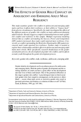 Статья - Galligan S.B., Barnett R.V., Brennan M.A., Israel G.D. The effectsof gender role conflicton adolescentand emerging adult male resiliency