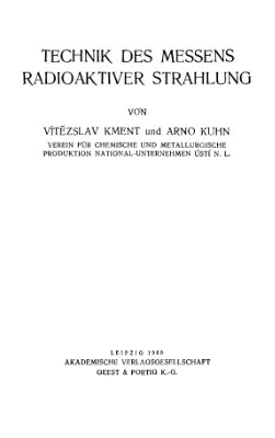 Кмент В., Кун А. Техника измерений радиоактивных излучений