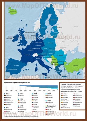 Карта истории расширения ЕС