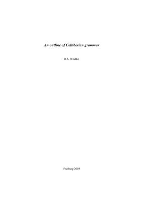 Wodtko D.S. An outline of Celtiberian grammar
