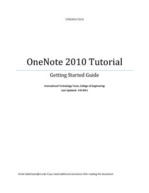 Методические указания - OneNote 2010 Tutorial. Getting Started Guide