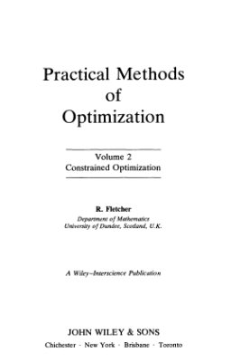 Fletcher R. Practical Methods of Optimization. Volume 2: Constrained Optimization