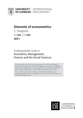 Dougherty C. Elements of econometrics
