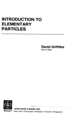 Griffiths D. Introduction to Elementary Particles