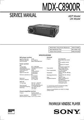 FM/AM (MW/LW) минидисковый плеер SONY MDX-C8900R