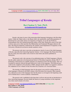 Nair Ravi Sankar S. Tribal Languages of Kerala