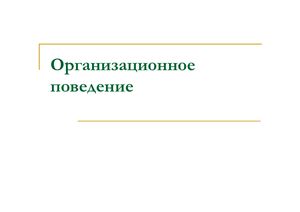 Воронцова И.П. и др. Организационное поведение