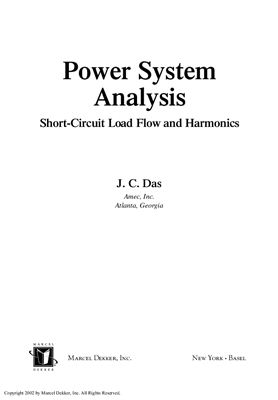 Das J.C. Power System Analysis. Short-Circuit Load Flow and Harmonics