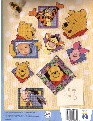 Leisure Arts. Pooh Magnets for You. Plastic canvas