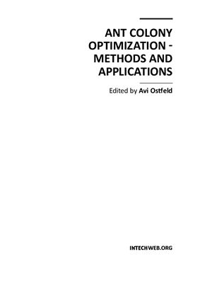 Ostfeld A. (ed.) Ant Colony Optimization - Methods and Applications
