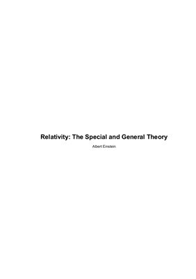 Einstein Albert. Relativity Special and General Theory
