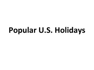 Popular U.S. Holidays