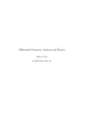 Lee J.M. Differential Geometry, Analysis and Physics