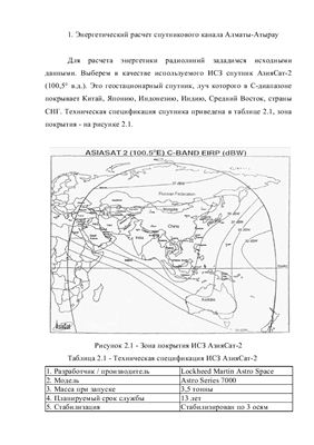Доклад - Энергетический расчет спутникового канала Алматы-Атырау