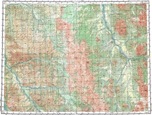 Топографическая карта P-57-I, II Коркодон (2км)
