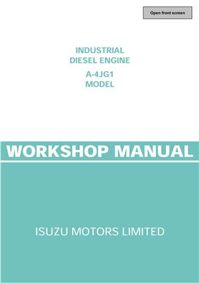 Isuzu. Industrial diesel engine A-4JG1 model. Workshop Manual