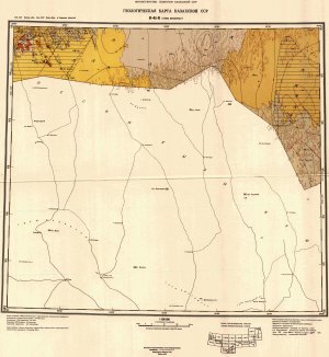 Геологическая карта Казахской ССР, 1: 500 000. K-41-Б горы Букунтау