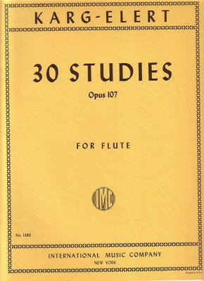 Karg Elert. 30 Studies For Flute. Op. 107. Ноты для флейты