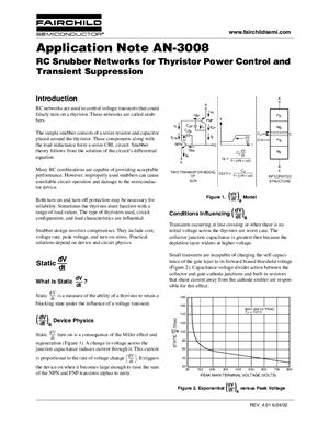 Fairchild Semiconductor. RC Snubber Networks for Thyristor Power Control and Transient Suppression